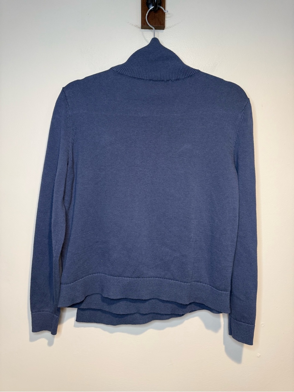 Haven Well Within Women's Blue Gray Cotton Cashmere Blend Turtleneck Sweater - Picture 7 of 8